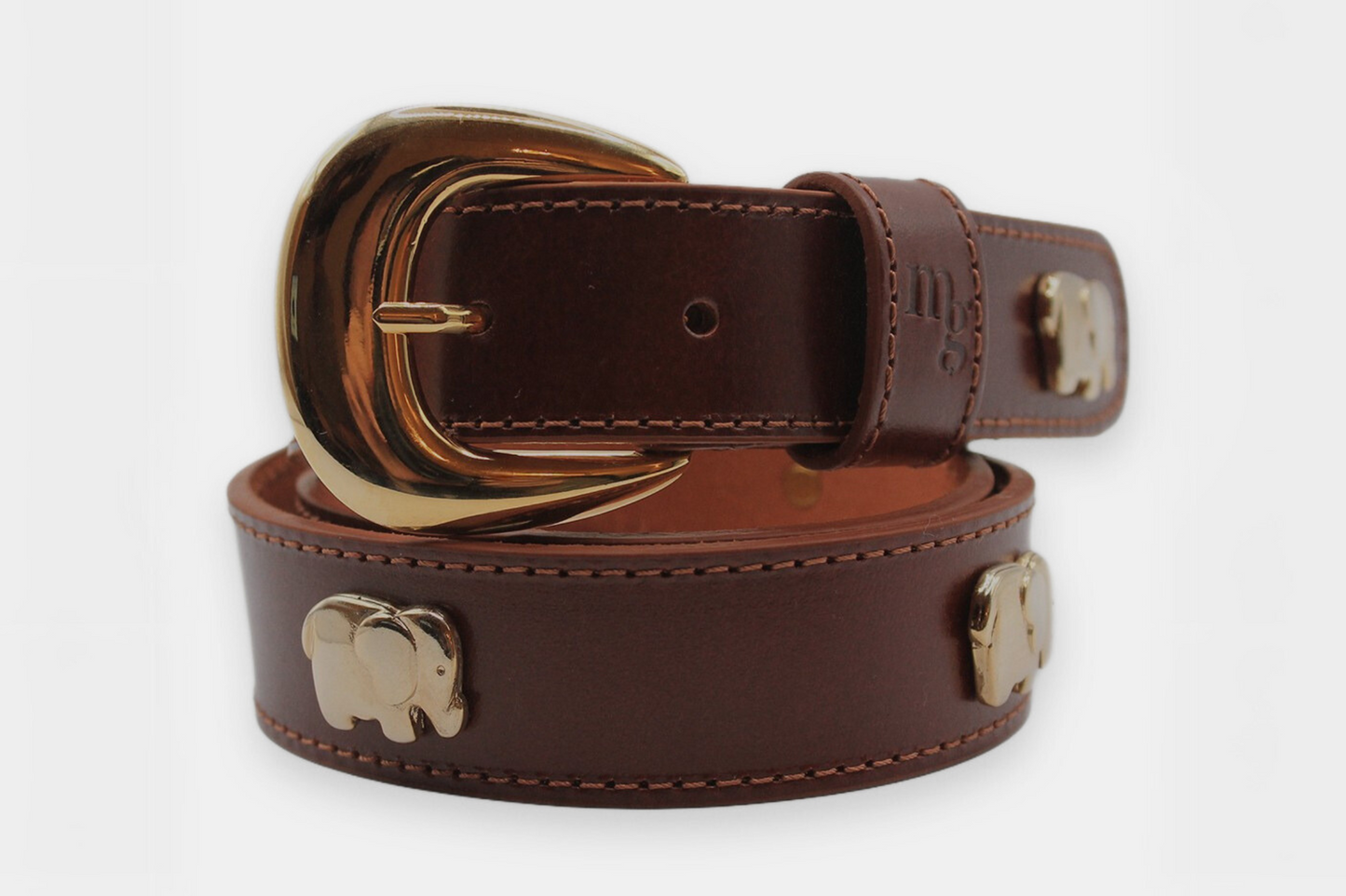 SAFARI - COGNAC HEBILLA DORADA